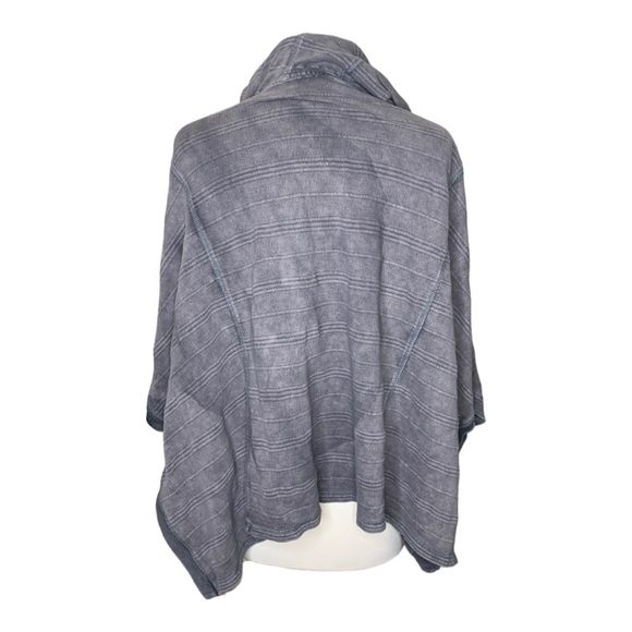 Carbon 2 Cobalt Short Sleeve Hooded Sweatshirt Dolman Sleeves S/M Boho - Picture 3 of 6